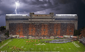 Image of storm over Lane Stadium.